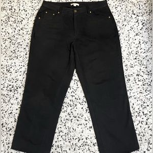 •Woman Within Black Jeans Straight Leg Denim High Rise 100% Cotton Size 12W